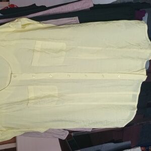 Yellow Button- Up T-shirt